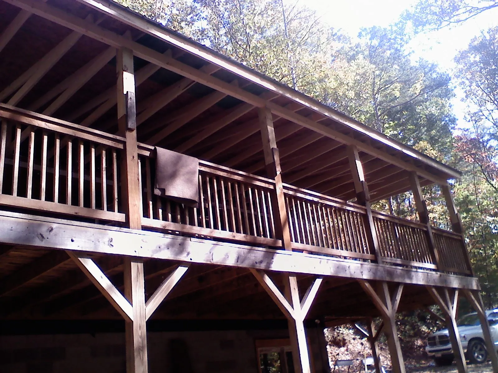Timber framing under a new elevated porch and deck — Roof Leak Repair in Township Of Washington by Roofing Brothers